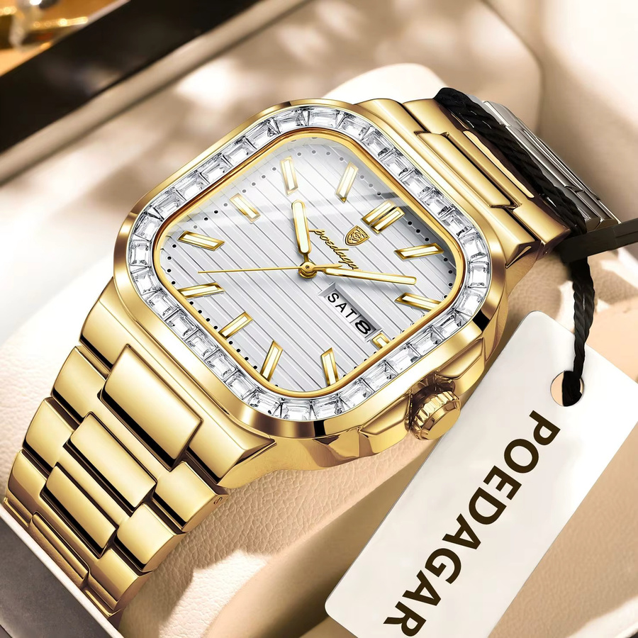 POEDAGAR Armbanduhr Edelstahl, Quarz, Silber, Herren - Bild 2