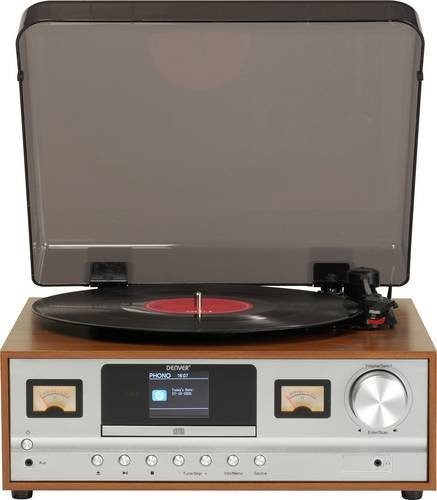 Denver MRD-52 Musikanlage mit Plattenspieler Direktantrieb, CD-Player, Radio und Bluetooth in Hellbraun - Bild 1
