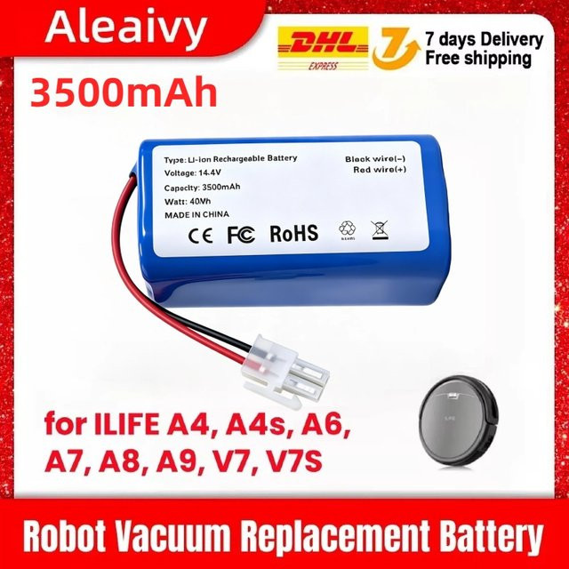 ILIFE Li-Ionen-Akku M26-4S1P in Blau, 14,4V 3500mAh, wiederaufladbarer Ersatzakku für ILIFE A4 A4s A6 A7 A8 A9 V7 V7S Saugroboter - Bild 1