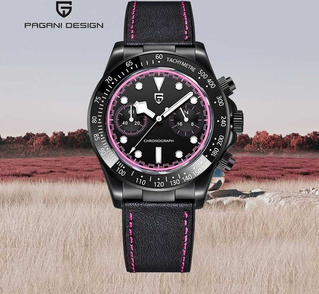 PAGANI DESIGN Chronograph, Quarz, Edelstahl, Lederarmband, Herren - Bild 1