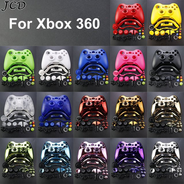 JCD Ersatzgehäuse Set für Xbox 360 Wireless Controller in Gelb mit Tasten, Analog-Sticks und Bumper-Zubehör - Bild 1