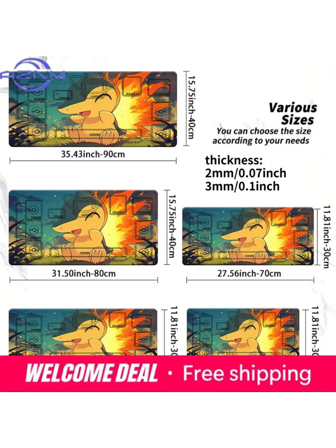 Potdemiel Cyndaquil Feuer-Pokémon TCG Schlachtfeld-Spielmatte, multicolour - Bild 7