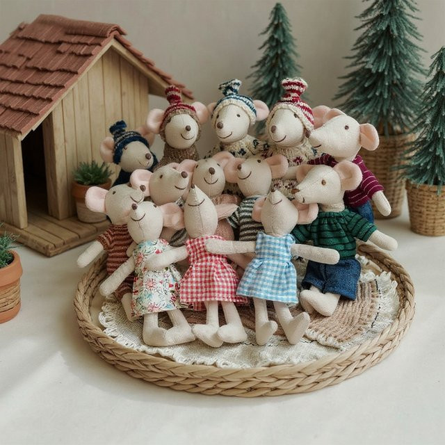 mumamuying Plüsch-Maus Puppe, Stofftier, 1-teiliges Set - Bild 1