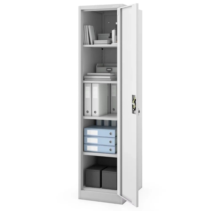 JAN NOWAK Aktenschrank ALEX aus Metall mit 5 Ebenen, abschließbar, Grau, H x B x T: 185 x 60 x 45 cm - Bild 2