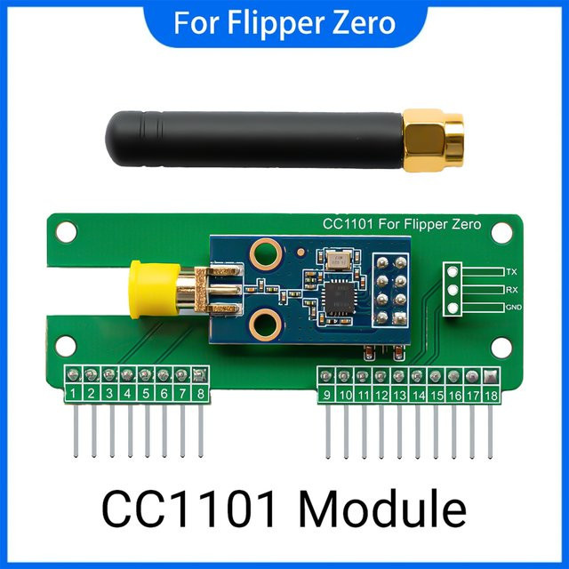 PINGEQUA CC1101 SubGHz 433MHz WiFi Entwicklung Board für Flipper Zero mit GPIO und Maus Modul in Grün - Bild 1