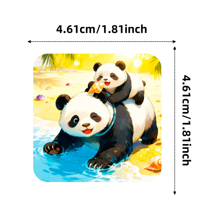 56 oder 112 Stück Cartoon Panda Doodle Aufkleber in Multicolour für Notebook und Schreibwaren - Bild 4