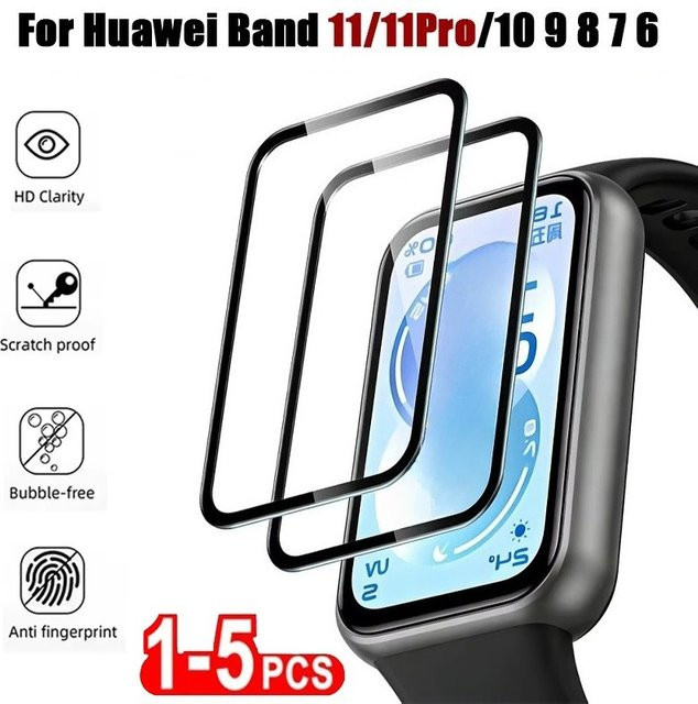 FancyWrist Displayschutzfolie für Huawei Band 11/11Pro/10/9/8/7, 3D-gebogener Ultra-HD-Schutz mit vollständiger Abdeckung, transparent - Bild 1