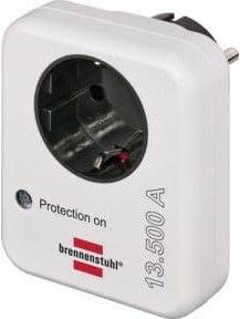Brennenstuhl Steckdosenadapter mit Überspannungsschutz 13.500 A in Weiß - Bild 1