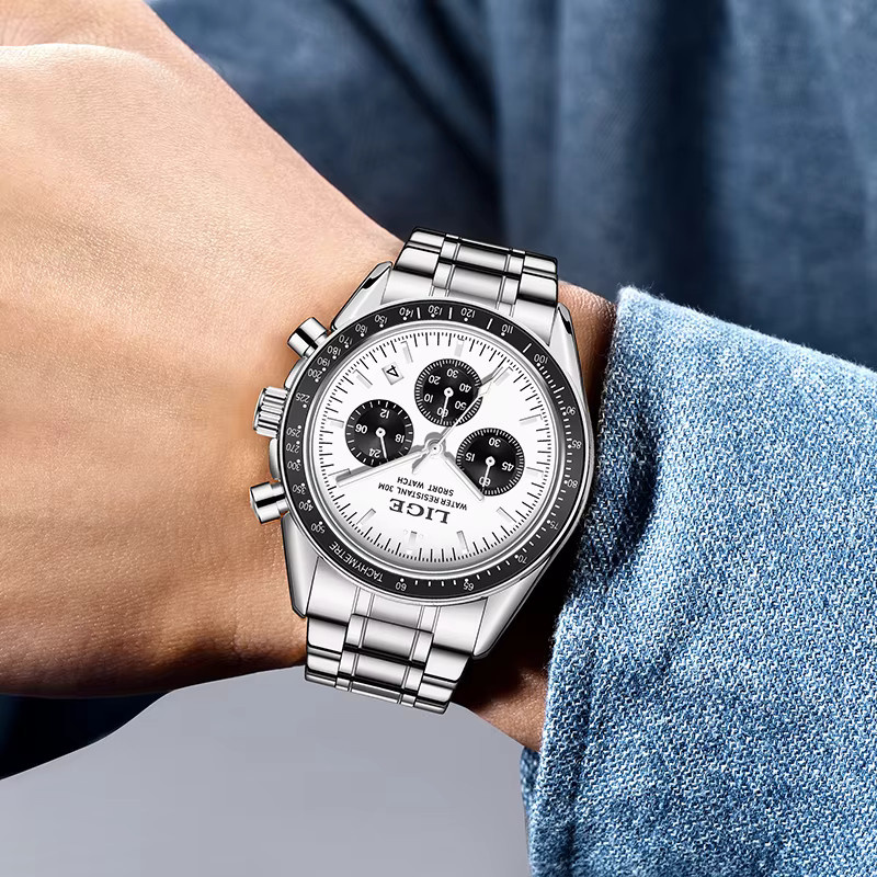 LIGE Armbanduhr, Quarz, Edelstahl, Silber, Herren - Bild 2