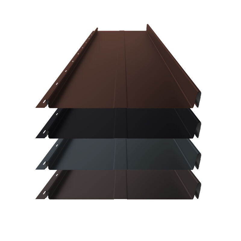 Stehfalz Panel Retro 25 von Blachotrapez GmbH aus Stahl in Braun für Dach und Wand mit 340 mm Breite und 0,50 mm Materialstärke - Bild 1