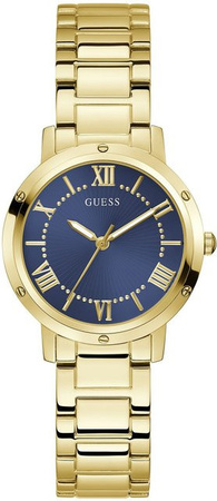 Guess Damenuhr Dawn, Quarz, Edelstahl, Blau, 34 mm