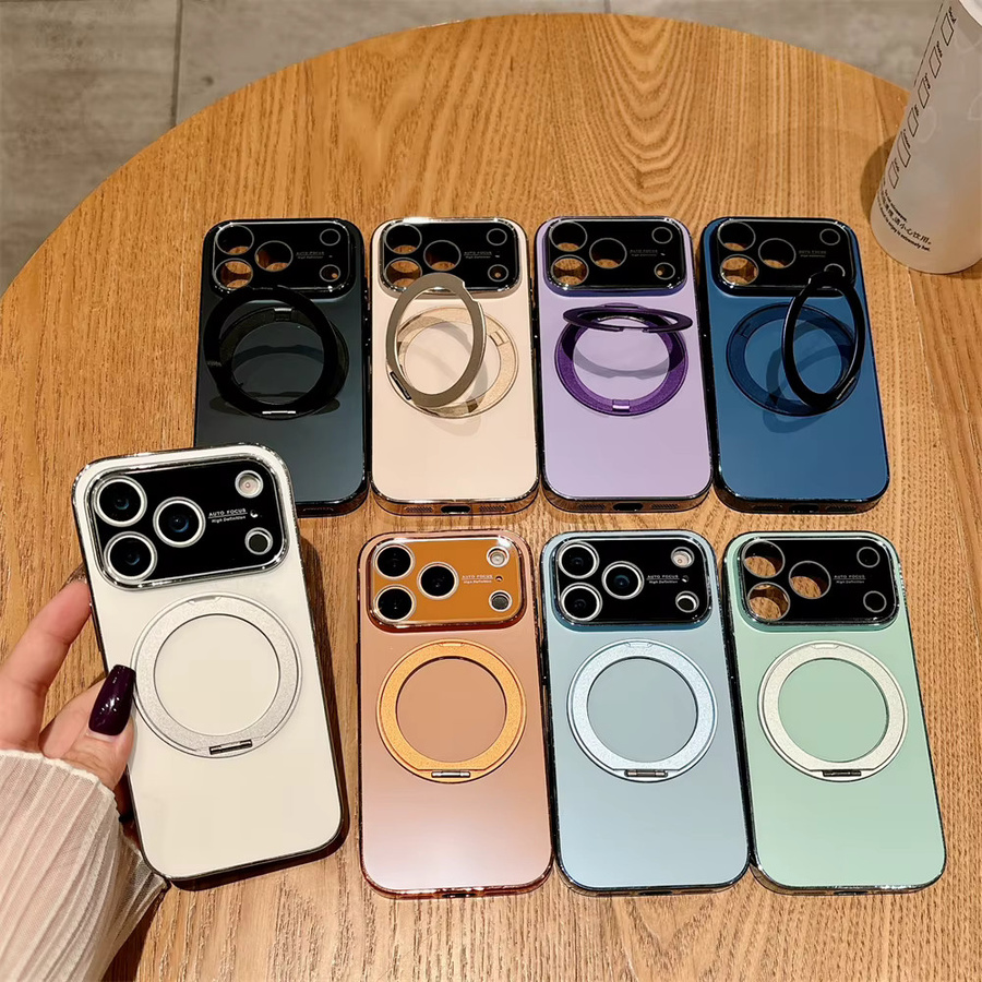 Xeber Magnetische Rotierende Halterung mit Ringhalter-Abdeckung für iPhone 17 16 15 14 13 Pro Max und MagSafe Wireless Charging in Pink - Bild 4