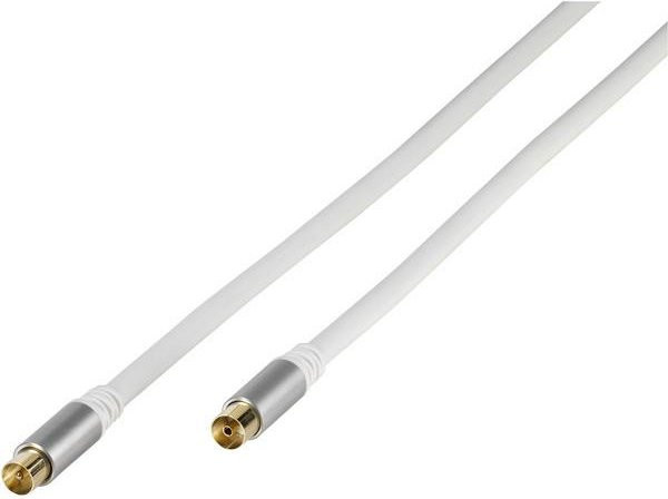 Vivanco Premium Koaxial-Antennenkabel für TV und Radio in Weiß, Länge: 2 m - Bild 1