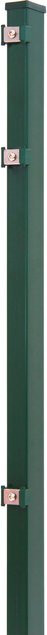 Solid Zaunpfosten aus Stahl in Grün mit Edelstahlbeschlägen, Höhe: 120 cm, Breite: 4 cm, Tiefe: 4 cm - Bild 1