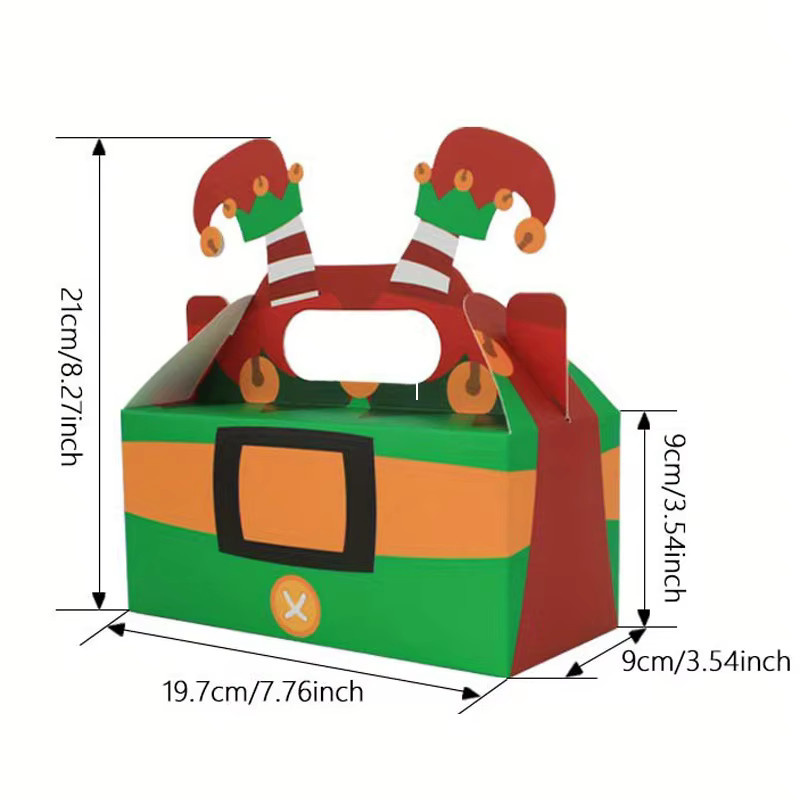 Trebalena Weihnachtsgeschenkboxen aus Papier in Mehrfarbig, kleine Goodie-Boxen für Kinder und Partys, rechteckig - Bild 4