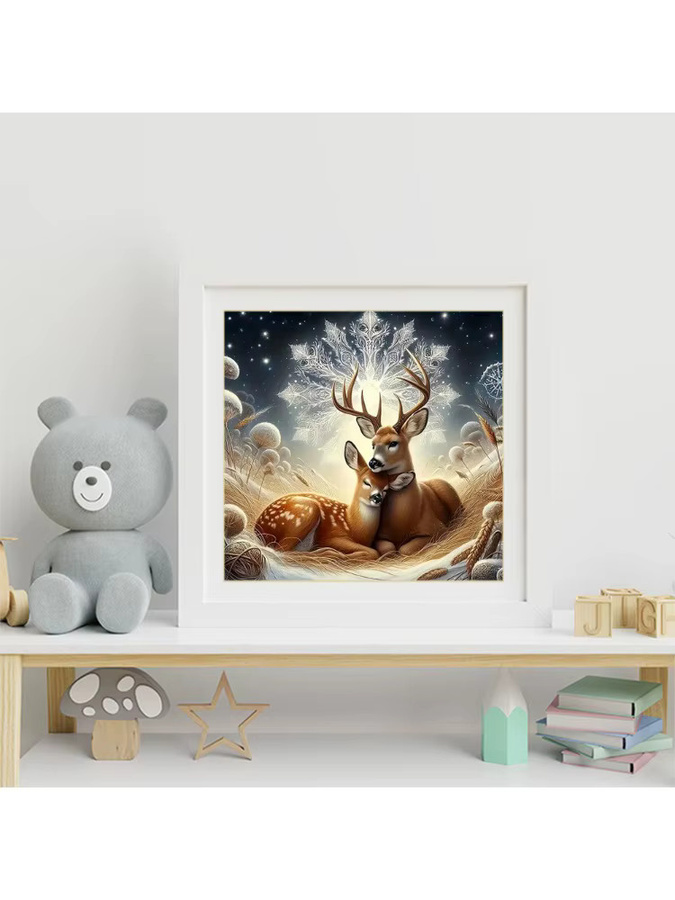 Evershine DIY Diamant Malerei Hirsch Tier als Kreuzstich Kit mit Mosaik Bild in Multicolour, Breite: 20 cm, Höhe: 20 cm - Bild 3