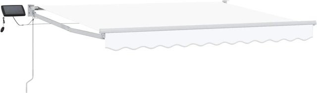 vidaXL Manuelle Gelenkarmmarkise mit LEDs in Weiß, B: 350 cm, A: 250 cm - Bild 1