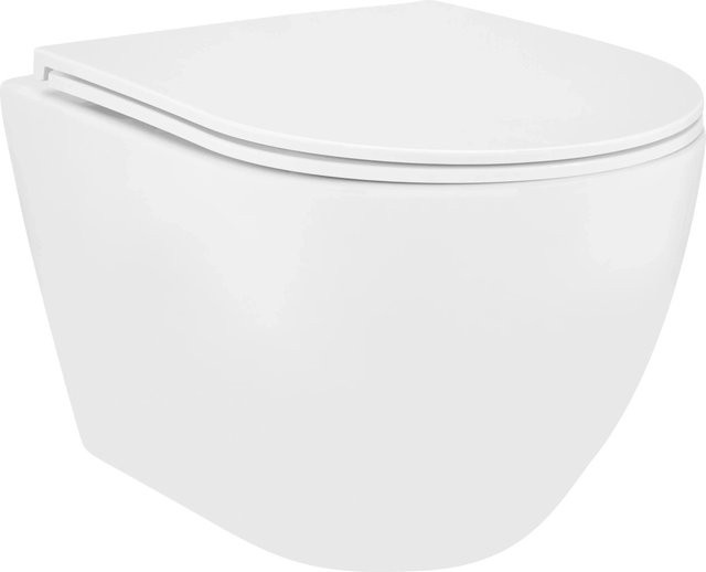baliv Wand-WC-Set Sunderland Tiefspüler in Weiß mit Rimless-Spülung und Soft-Close-Sitzdeckel aus Keramik - Bild 1