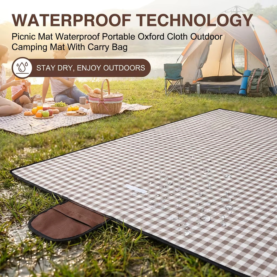 Wasserdichte Picknickdecke aus Oxford-Stoff für Outdoor, Camping und Strand inklusive Tragetasche - Bild 2