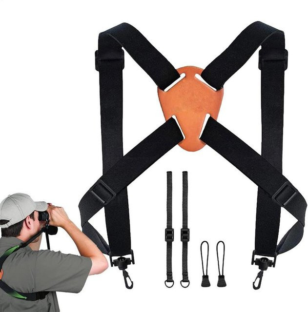 Universal Kamera-Harness X-Form Schultergurt und Brustgurt für Ferngläser und Kameras in Schwarz - Bild 1