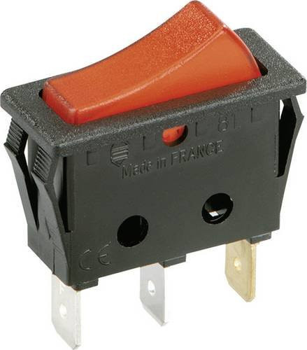 Bachmann EB-Wippenschalter 924.112 in Schwarz/Rot, 16(8)A 250V, 1-polig - Bild 1