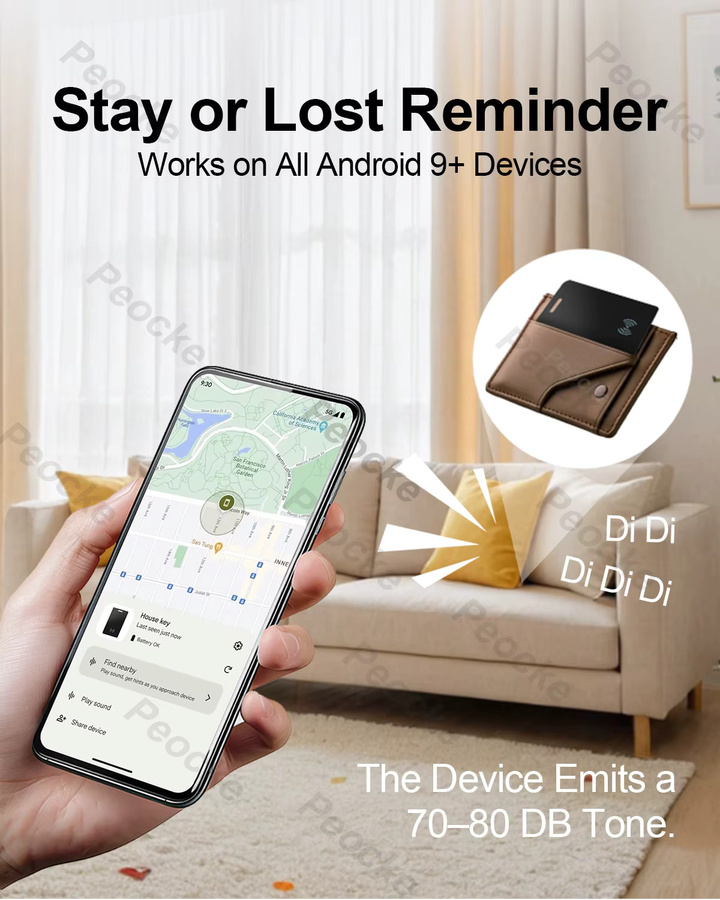 Apple Smartcard-Tag für Find My Bluetooth Device, ultradünner Anti-Verlust Finder mit GPS-Standort für Geldbörse und Schlüsseltasche, Schwarz - Bild 4