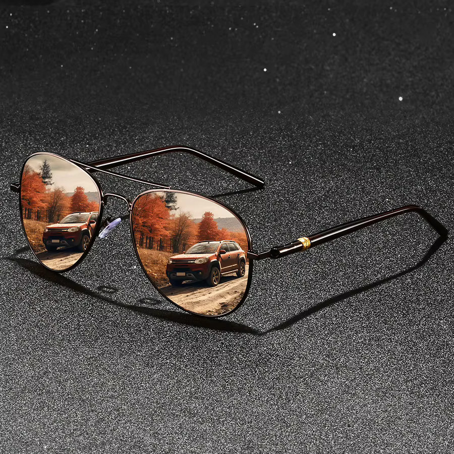 WSZ Sonnenbrille, Rund, Vollrand, Metall, Schwarz, Unisex - Bild 1