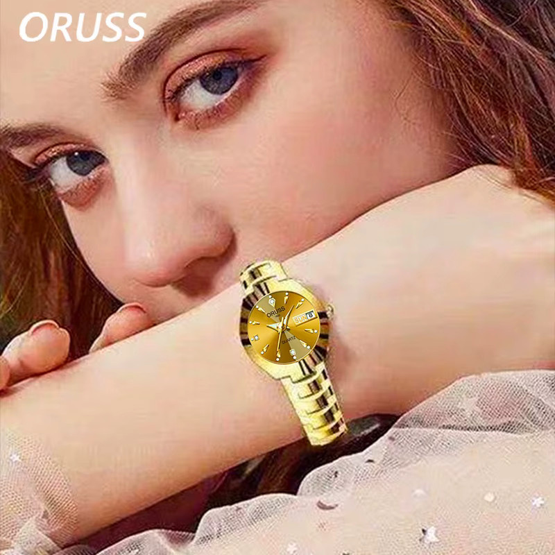 ORUSS Armbanduhr, Quarz, Edelstahl, Gold, Damen - Bild 4