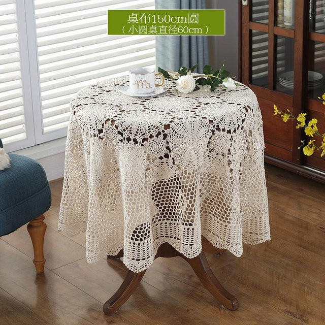 Nordische Handgefertigte Häkel-Tischdecke von JMG Household Supplies aus Baumwolle und Polyester, Weiß, Durchmesser: 60 cm - Bild 1