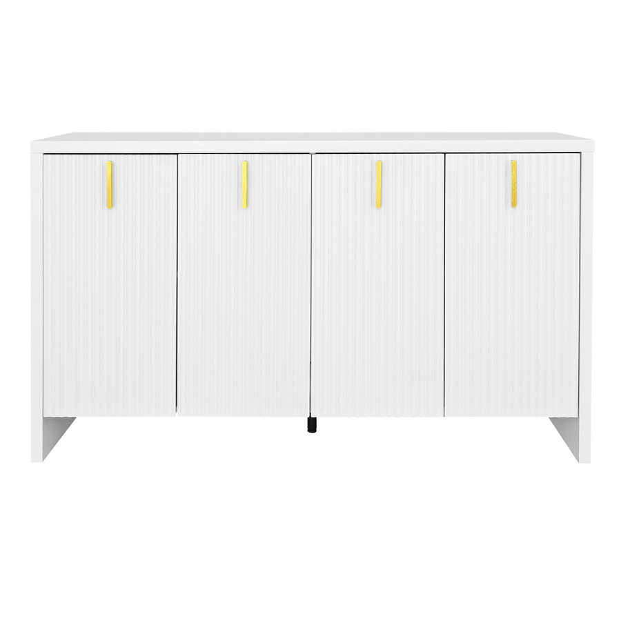 Modernes Sideboard von GL Store in Weiss mit vergoldeten Griffen und verstellbaren Einlegeböden für dein Wohnzimmer, Breite: 140 cm - Bild 2