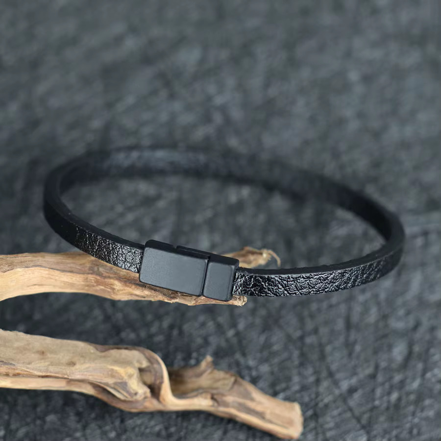 Armband Noter, PU-Leder, Schwarz, Herren - Bild 2