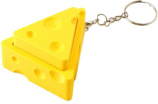 Binchi Outdoor Equipment Mini-Käse-Tastatur-Fidget-Clicker-Schlüsselanhänger, gelb - Bild 1