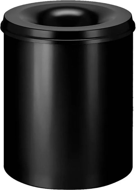 PROREGAL Selbstlöschender Papierkorb und Abfallsammler aus Metall, Schwarz, H: 54 cm, Ø: 47 cm, 80 Liter - Bild 1