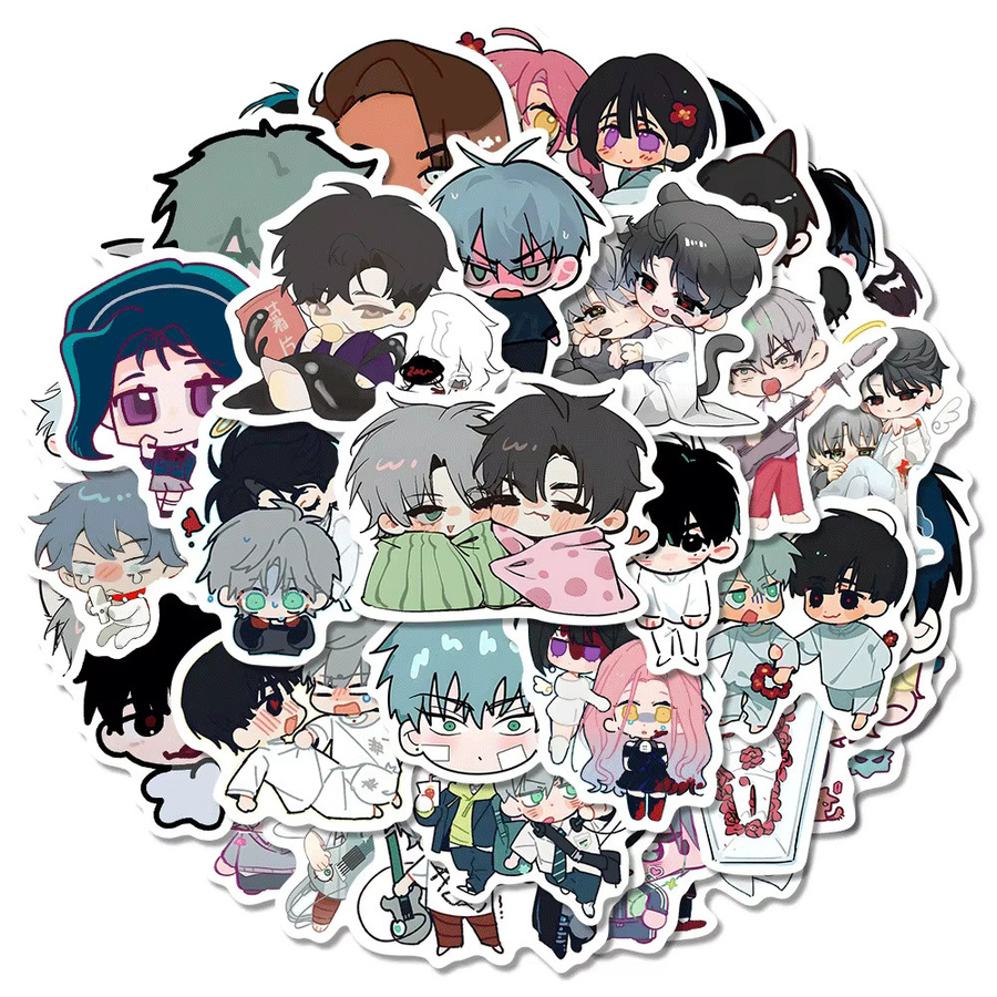 nbyinto Anime Alien Stage Q-Version Aufkleber Set, 56 Stück, wasserfeste Charakter-Aufkleber, Multicolor - Bild 3