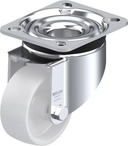 Blickle Lenkrolle LK-PO 75G in Silber und Weiß mit Rad-Durchmesser 75 mm und einer Tragfähigkeit von max. 200 kg - Bild 1