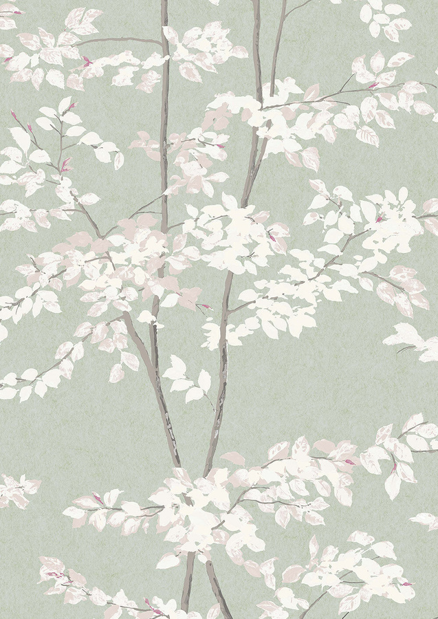 Lewis & Wood Tapete Beech in Jade mit botanischem Floral-Design - Bild 1