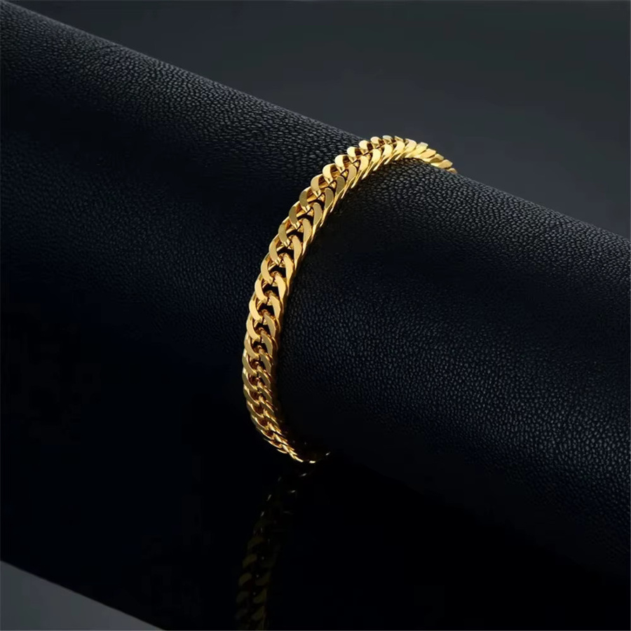 Kette Armband, Edelstahl, Gold, Unisex, 6,5 mm - Bild 3
