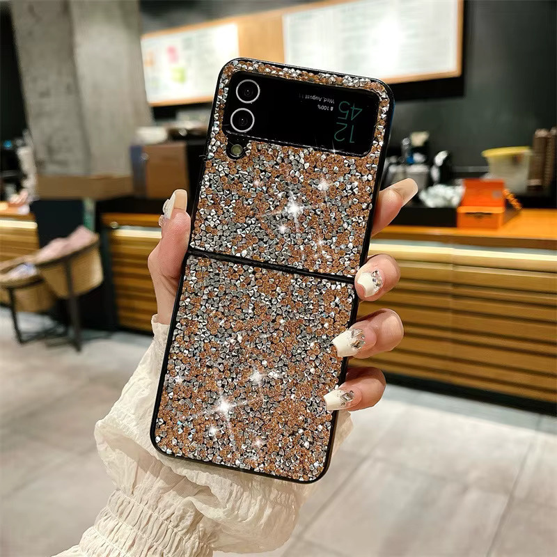 Luxuriöse Glitzer-Pailletten-Handyhülle für Samsung Galaxy Z Flip und Z Fold in Schwarz - Bild 2