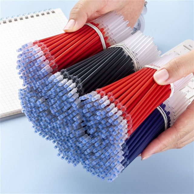 MOONBIFFY Gel Stift Refill Set mit 100 Stück, löschbare Tintenpatronen 0,5 mm in Blau, Schwarz und Rot - Bild 1