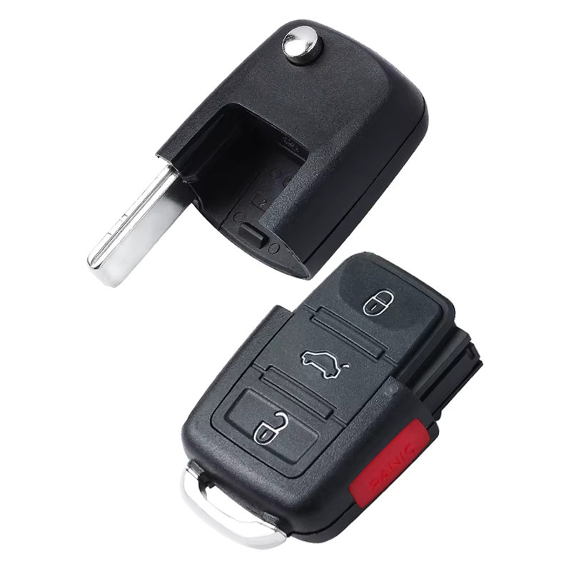 KEYECU Remote Key Fob mit ID48 Chip und Flip-Funktion für Volkswagen CC, Eos, Golf, GTI, Jetta, R32 in Schwarz - Bild 3