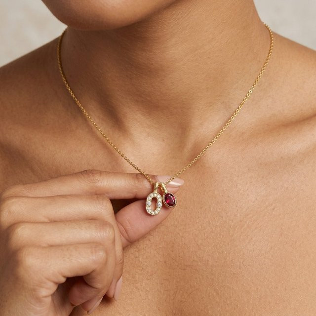 Erpels Halskette, Roter Zirkonia, Damen - Bild 1