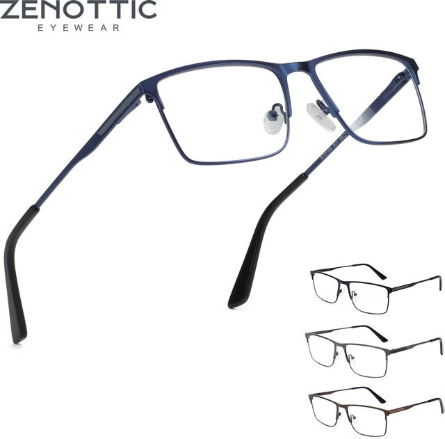 ZENOTTIC Korrektionsbrille, quadratisch, Metall, Vollrand, Herren - Bild 1