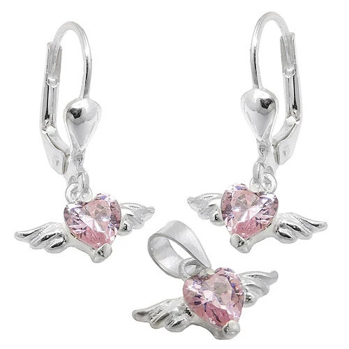 Colfem Schmuck-Set, Anhänger und Ohrstecker, 925 Silber, Zirkonia, Kristall - Bild 1