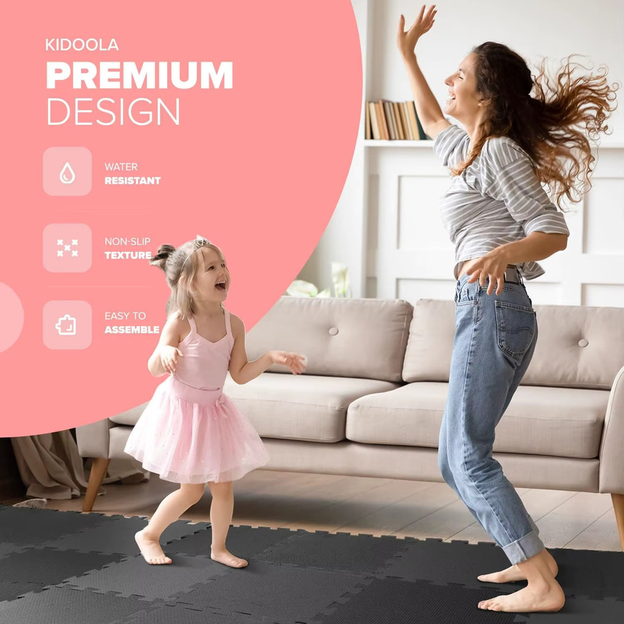 10 Stück DHDH Baby-Spielmatten in Weiß, flammhemmende Kindersicherheits-Schutzmatten für Kinderzimmer, Wohnzimmer und Schlafzimmer - Bild 3
