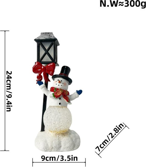 Leuchtender Schneemann aus Kunstharz als Weihnachtsdekoration für deinen Schreibtisch von Yiran Furniture, Farbe: Weiß, Höhe: 7,0 cm, Breite: 7,0 cm, Tiefe: 23,0 cm - Bild 1