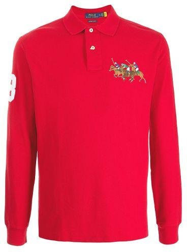 Polo Ralph Lauren Langarm Poloshirt, Damen, Rot, S - Bild 1