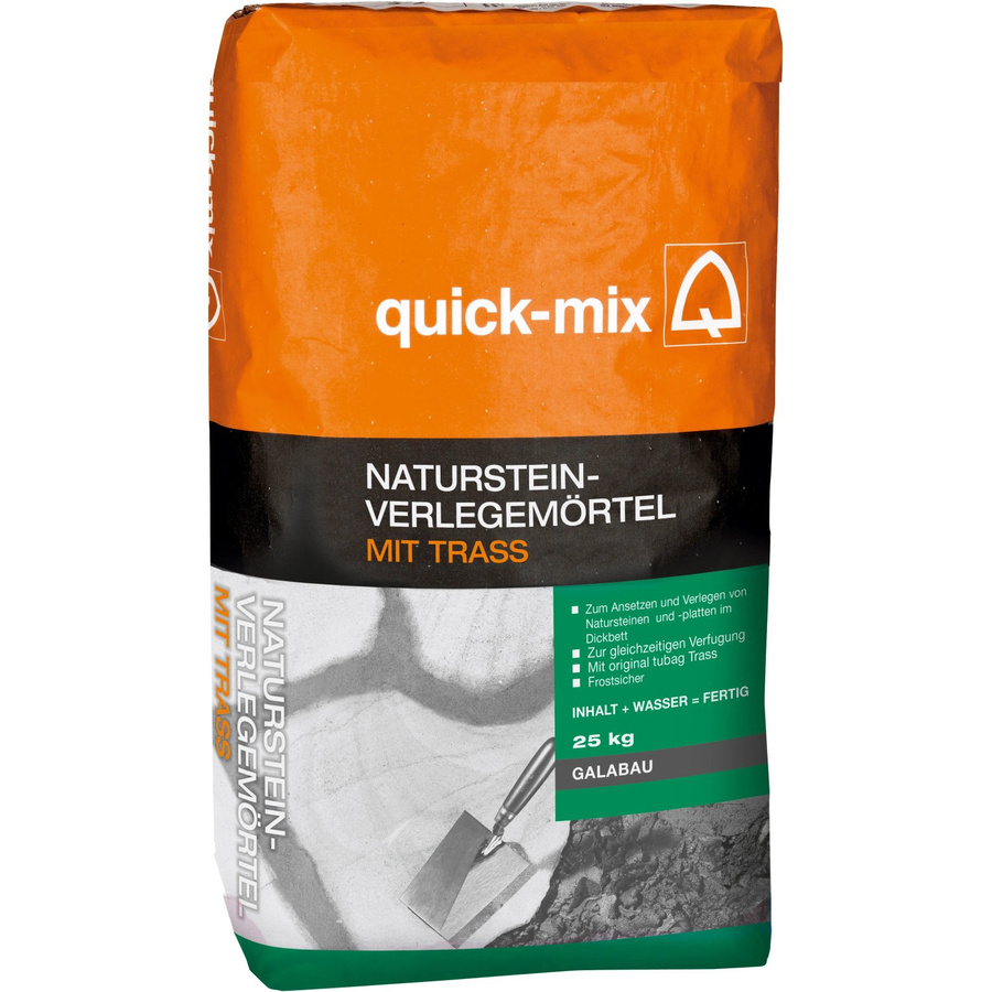 Quick-Mix Naturstein-Verlegemörtel mit Trass, frostbeständig, 25 kg - Bild 2