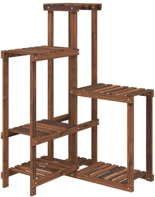 vidaXL Blumenständer aus Tannenholz in Braun im Retro-Stil, B/T/H: 62,5 x 61,5 x 101,5 cm - Bild 1