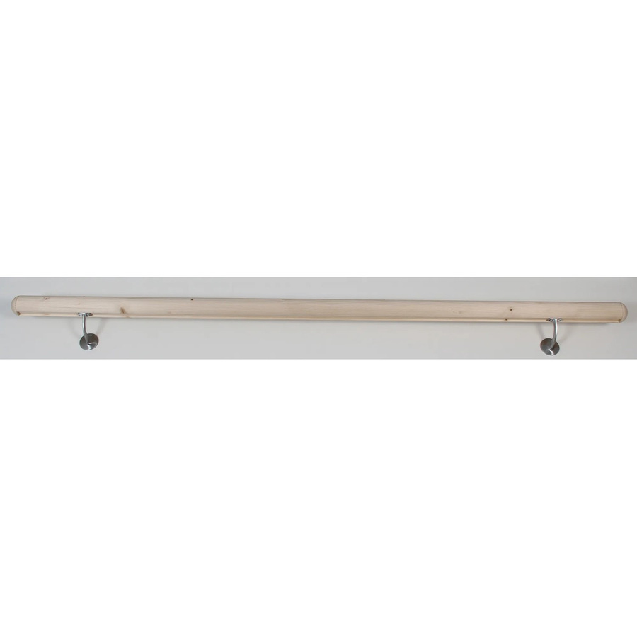 Handlauf Komplettset dieda aus Massivholz Fichte in Braun und Beige, Rund, Durchmesser: 5,2 cm, Länge: 200 cm, inklusive Halterungen - Bild 2