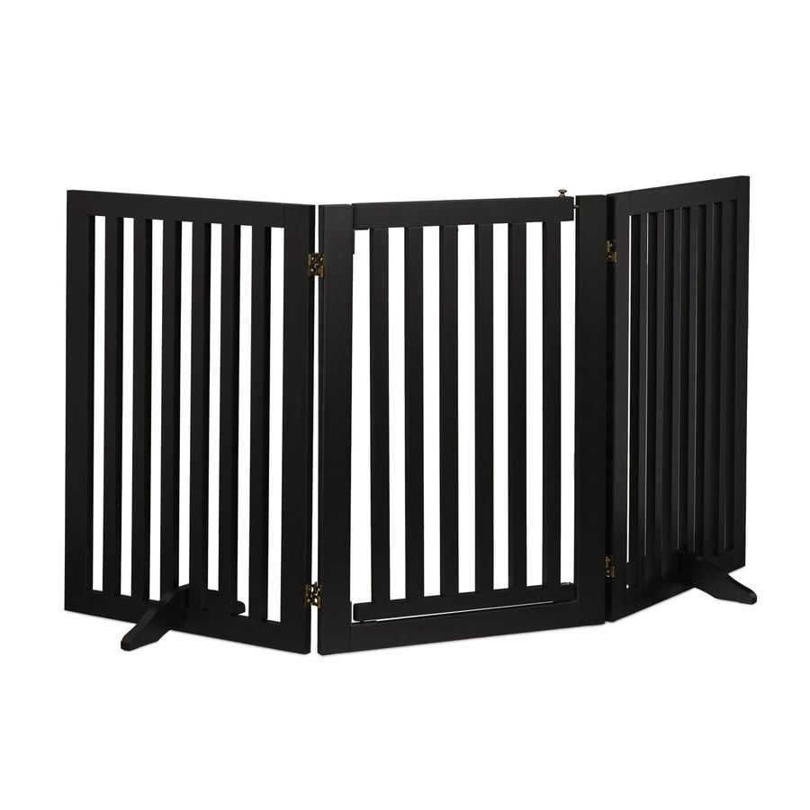 Relaxdays Treppenschutzgitter aus MDF mit Tür in Schwarz, B/H/T: 70 x 154 x 30 cm - Bild 2